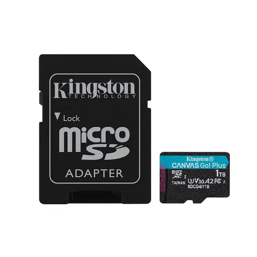 Kingston Technology Tarjeta microSDXC Canvas Go Plus Gen4 de 1 TB, 200 MB/s, A2 U3