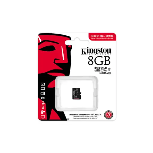Kingston Technology Tarjeta 8GB microSDHC Industrial C10 A1 pSLC paquete individua