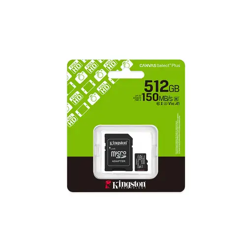 Kingston Technology 512GB microSDXC Canvas Select Plus Gen3 150MB/s A1