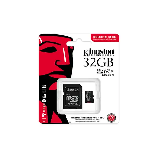 Kingston Technology Tarjeta 32GB microSDHC Industrial C10 A1 pSLC + adaptador SD
