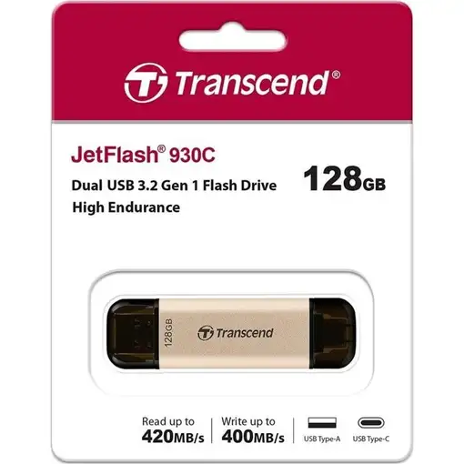 Transcend JetFlash 930C unidad flash USB 128 GB USB Type-A / USB Type-C 3.2 Gen 1