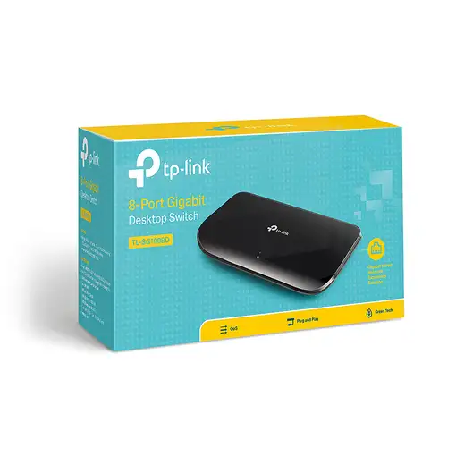 TP-Link TL-SG1008D switch No administrado Gigabit Ethernet (10/100/1000) Negro