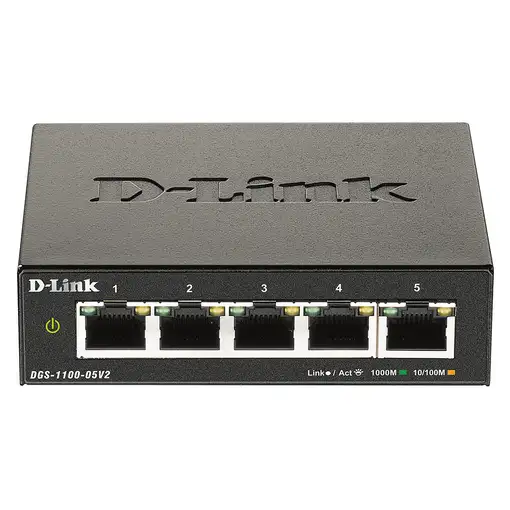 D-Link DGS-1100-05V2/B switch Gestionado L2 Gigabit Ethernet (10/100/1000) Negro