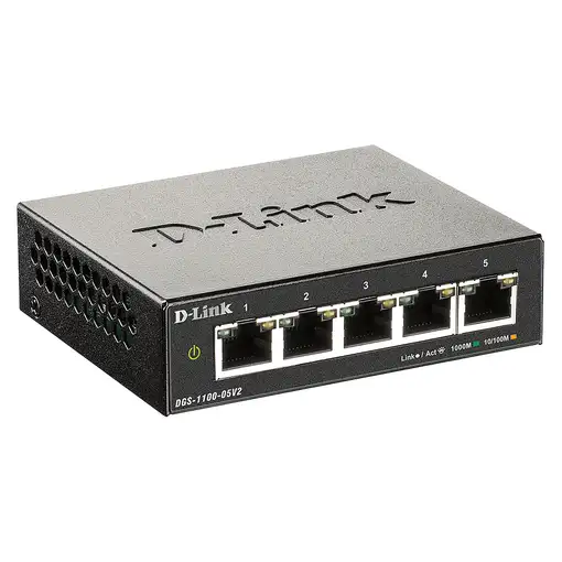 D-Link DGS-1100-05V2/B switch Gestionado L2 Gigabit Ethernet (10/100/1000) Negro