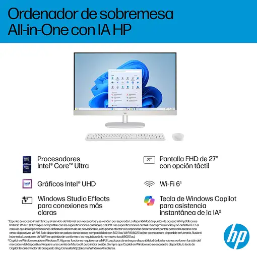 HP AI 27-cr2015ns Intel Core Ultra 5 225U 68,6 cm (27'') 1920 x 1080 Pixeles