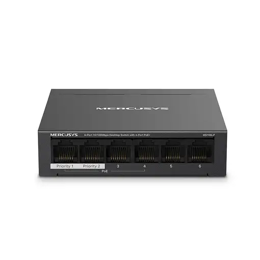 Mercusys MS106LP switch Gestionado Fast Ethernet (10/100) Energía sobre Ethernet (