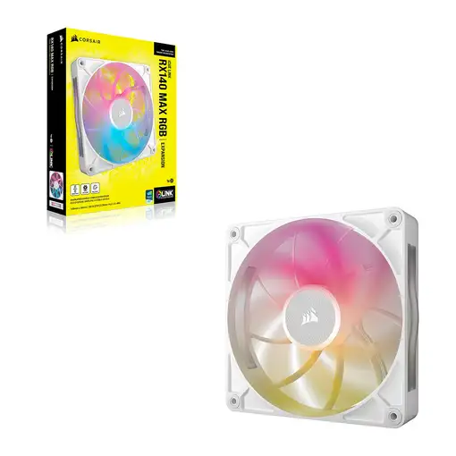 Corsair iCUE LINK RX140 MAX RGB Carcasa del ordenador Ventilador 14 cm Blanco 1 pi