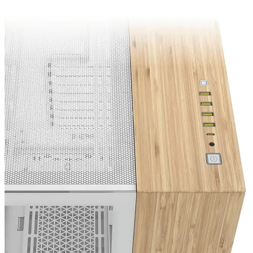 Corsair CC-9011284-WW carcasa de ordenador Midi Tower Bamboo, Blanco