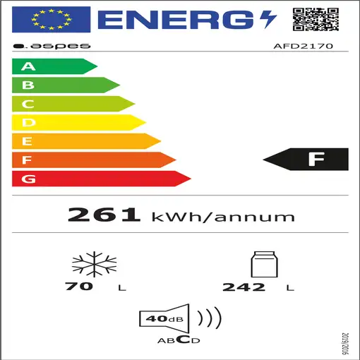 Frigoríficos dos puertas Independiente 312 L Blanco AFD2170 ASPES