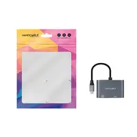Nanocable Conversor USB-C a HDMI/VGA 15 cm, Gris