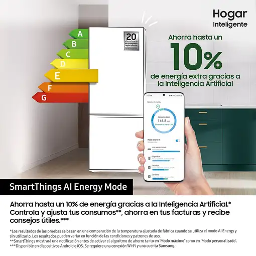 Frigoríficos сombis Integrado 267 L Blanco BRB70F26DES0EF SAMSUNG
