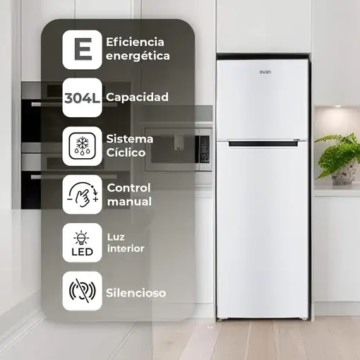 Frigoríficos dos puertas Independiente 304 L Blanco SF17601E SVAN