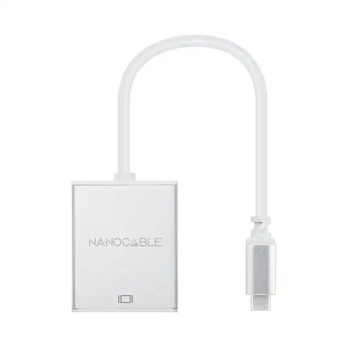 Nanocable Conversor USB-C a VGA. USB-C/M-VGA/H, Aluminio 10 cm