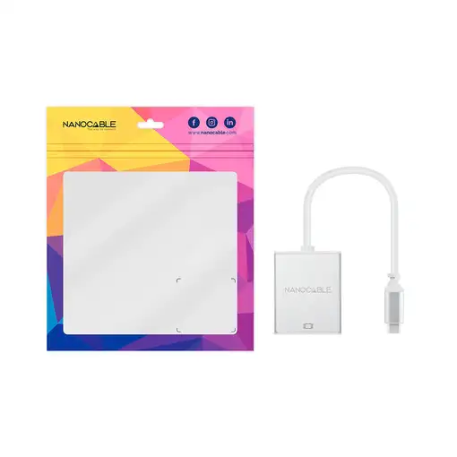 Nanocable Conversor USB-C a VGA. USB-C/M-VGA/H, Aluminio 10 cm