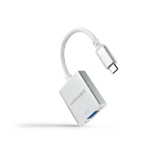 Nanocable Conversor USB-C a VGA. USB-C/M-VGA/H, Aluminio 10 cm