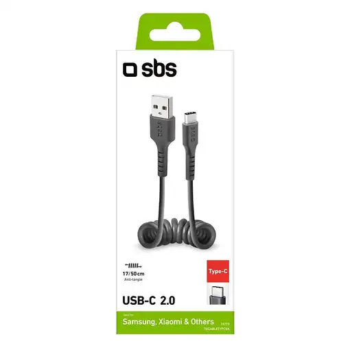 SBS TECABLETYPCSK cable USB USB 2.0 0,5 m USB A USB C Negro