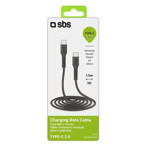 SBS TECABLETCC20K cable USB USB 2.0 1,5 m USB C Negro