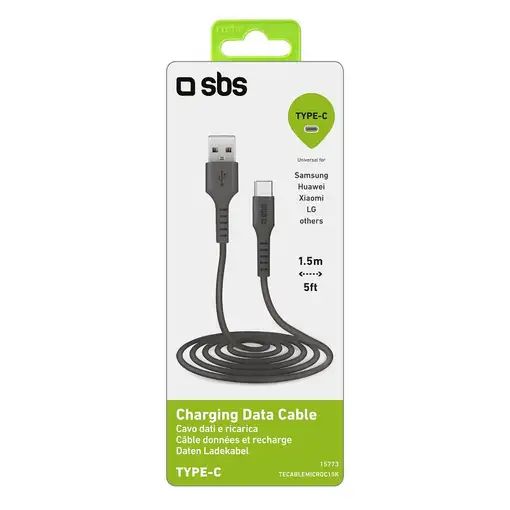 SBS TECABLEMICROC15K cable USB USB 2.0 1,5 m USB A USB C Negro