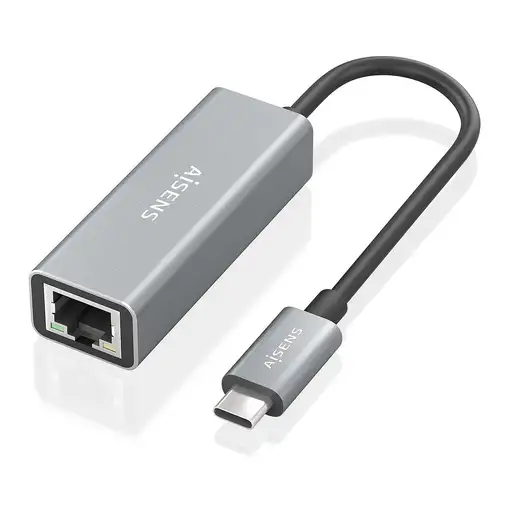 AISENS Conversor USB3.1 Gen1 USB-C a ethernet Gigabit 10/100/1000 Mbps, Gris, 15cm