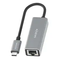 AISENS Conversor USB3.1 Gen1 USB-C a ethernet Gigabit 10/100/1000 Mbps, Gris, 15cm