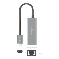 AISENS Conversor USB3.1 Gen1 USB-C a ethernet Gigabit 10/100/1000 Mbps, Gris, 15cm