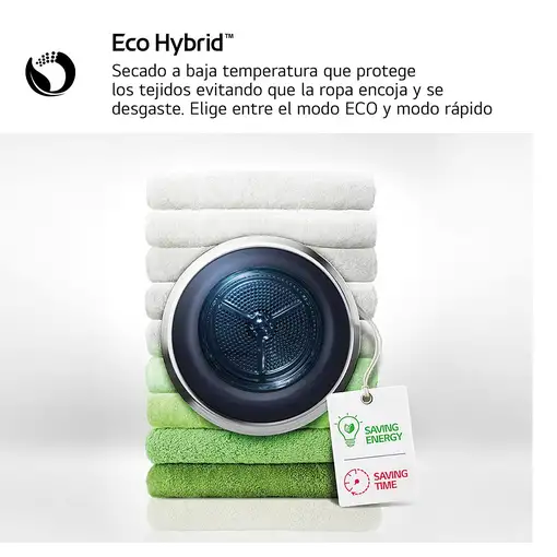 LG RH18U8AVCW secadora Independiente Carga frontal 18 kg Blanco