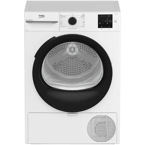 Secadora blanca de 8 kg con bomba de calor, BM3T38230WB BEKO Secadora blanca de 8 kg con bomba de calor, BM3T38230WB BEKO