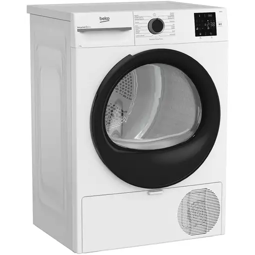 Secadora blanca de 8 kg con bomba de calor, BM3T38230WB BEKO