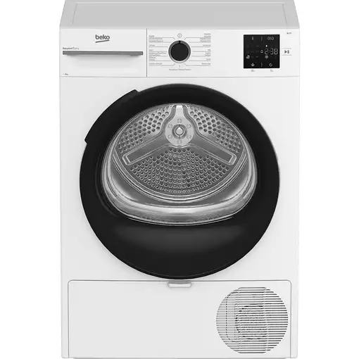 Secadora blanca de 9kg con bomba de calor, BM3T39220WB BEKO