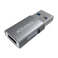 AISENS Mini Adaptador USB 3.2 GEN2 10G 3A, Tipo USB-C/H-A/M, Gris