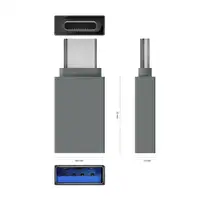 AISENS Mini Adaptador Aluminio USB 3.2 Gen1 3A, Tipo USB-C/M-A/H, Gris