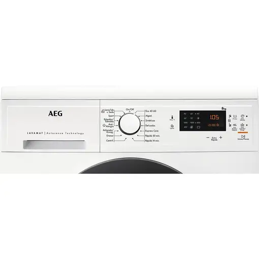 Lavadora carga frontal 8 kg 1151 RPM Blanco 914 912 582 AEG