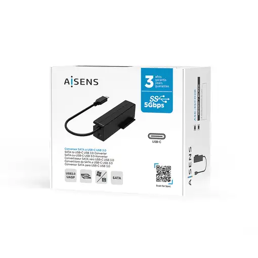 AISENS Adaptador ASE-35C02B SATA a USB-C USB 3.0/USB3.1 GEN1 para Discos Duros 2.5