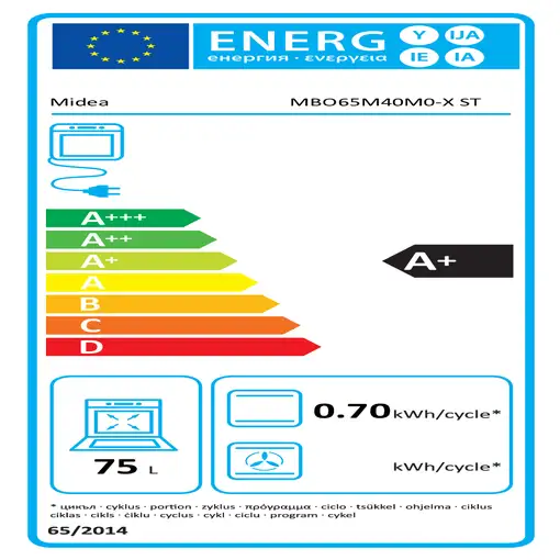 Horno 70 L Negro MBO65M40M0-X ST MIDEA
