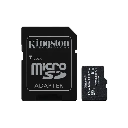 Kingston Technology Tarjeta 8GB microSDHC Industrial C10 A1 pSLC + adaptador SD