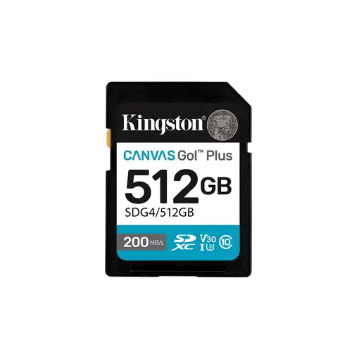 Kingston Technology Canvas Go! Plus 512GB SDXC Canvas Go Plus Gen4 200MB/s C10 UHS