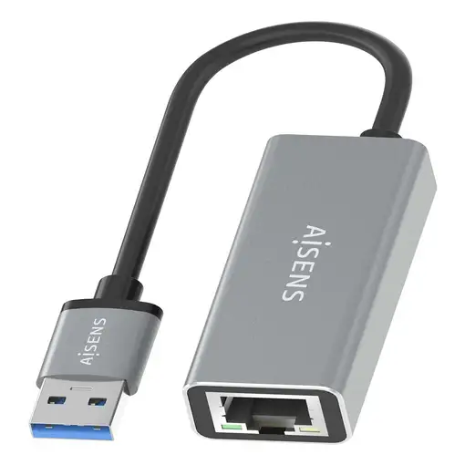 AISENS Conversor USB 3.0 a ethernet Gigabit 10/100/1000 Mbps, Gris, 15cm