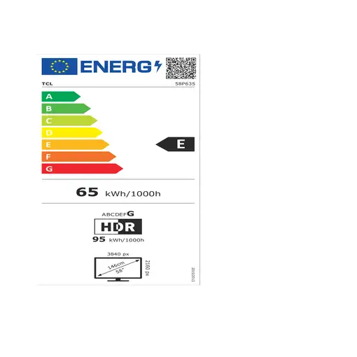 Televisor LED 58" 4K Ultra HD Antracita Smart 58P635 TCL