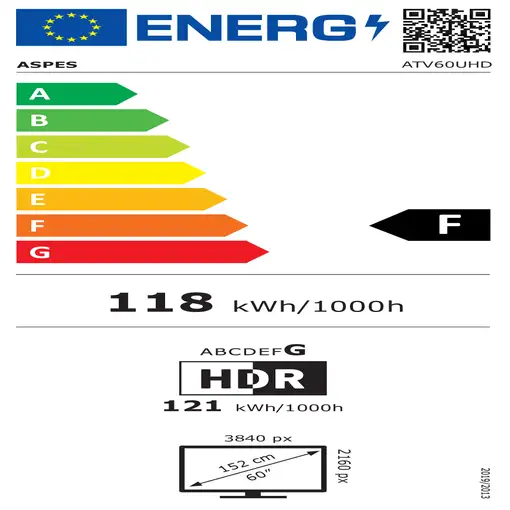 Televisor LED 60" 4K Ultra HD Negro Smart ATV60UHD ASPES