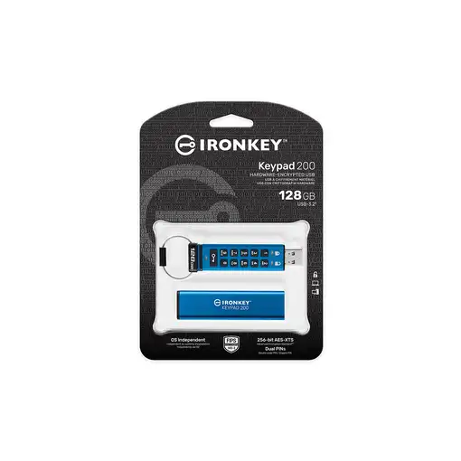 Kingston Technology IronKey Keypad 200 de 128 GB, FIPS 140-3 nivel