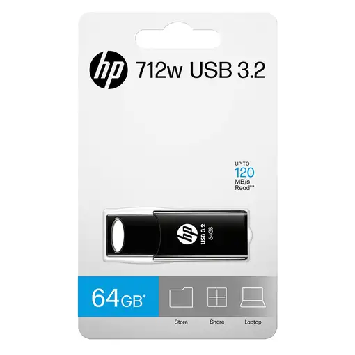 HP 712w unidad flash USB 64 GB USB tipo A 3.2 Gen 1 (3.1 Gen 1) Negro