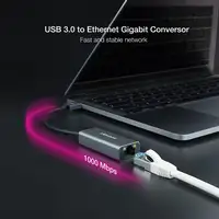 Nanocable Conversor USB 3.0 a Ethernet Gigabit 10/100/1000 Mbps, Aluminio, Gris, 1