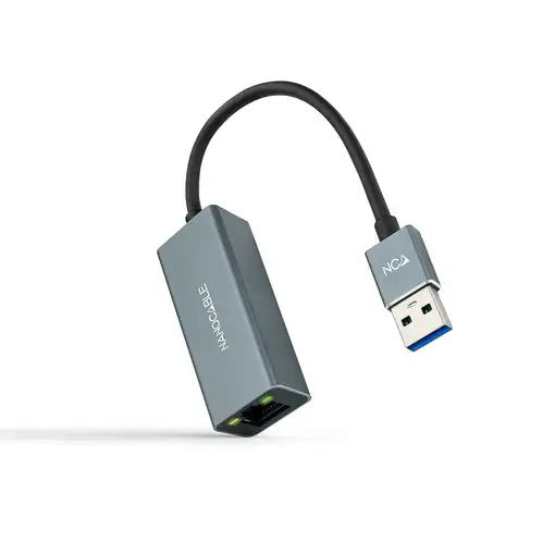 Nanocable Conversor USB 3.0 a Ethernet Gigabit 10/100/1000 Mbps, Aluminio, Gris, 1