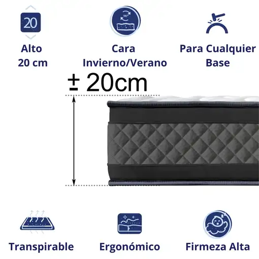 Colchón 90x200 ANATÓMICO PREMIUM Visco | Alto 20cm