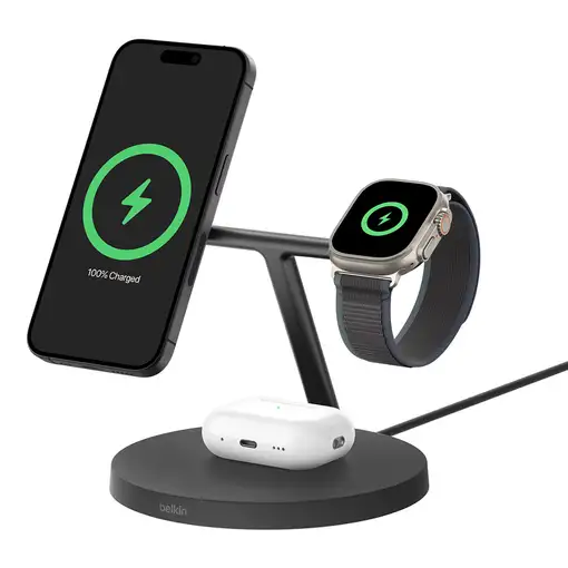 Belkin BoostCharge Pro Auriculares, Smartphone, Reloj inteligente Negro USB