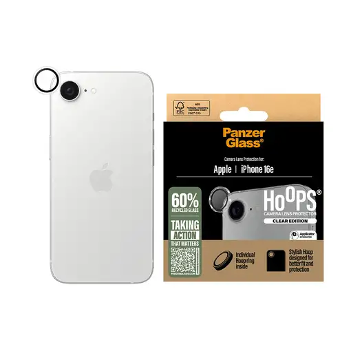 PanzerGlass ® Hoops® Camera Lens Protector Transparent iPhone 16e