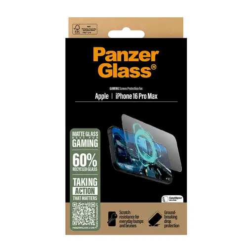 PanzerGlass ® Gaming Screen Protector iPhone 16 Pro Max | Ultra-Wide Fit Protector