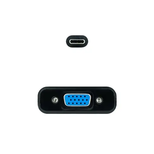 Nanocable Conversor USB-C a VGA, USB-C/M-VGA/H, Negro, 10 cm