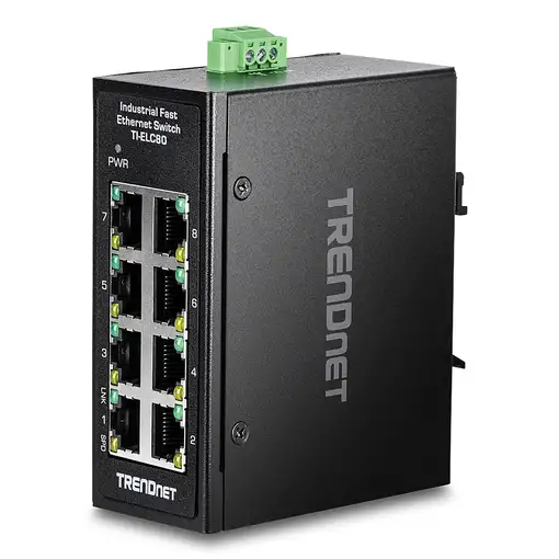 Trendnet TI-ELC80 switch No administrado Fast Ethernet (10/100) Negro