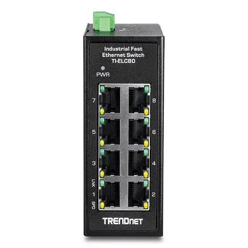 Trendnet TI-ELC80 switch No administrado Fast Ethernet (10/100) Negro